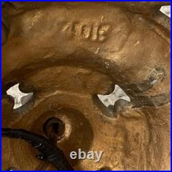 Antique Art Deco Akro Agate Jadeite Uranium Slag Glass Cast Floor Lamp Works EUC