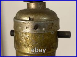 Antique Art Deco Akro Agate Jadeite Uranium Slag Glass Cast Floor Lamp Works EUC