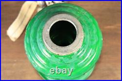 Antique Art Deco Bohemian Table Oil Lamp Malachite Slag Glass Heinrich Hoffman