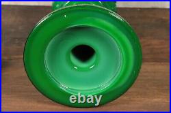 Antique Art Deco Bohemian Table Oil Lamp Malachite Slag Glass Heinrich Hoffman