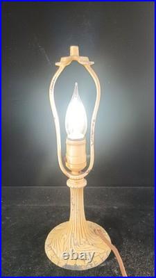 Antique Art Deco Cast Iron Slag Glass Petite Lamp Base Antique Art Deco Cast Iron Slag Glass Petite Lamp Base