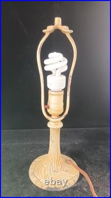 Antique Art Deco Cast Iron Slag Glass Petite Lamp Base