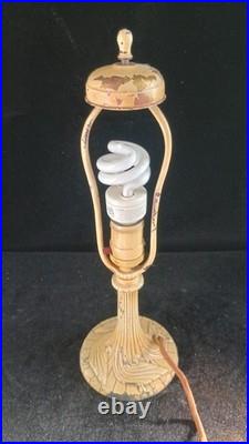 Antique Art Deco Cast Iron Slag Glass Petite Lamp Base