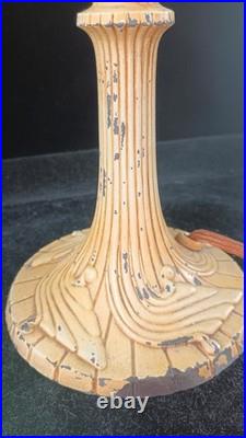 Antique Art Deco Cast Iron Slag Glass Petite Lamp Base