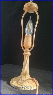 Antique Art Deco Cast Iron Slag Glass Petite Lamp Base