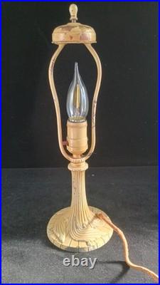 Antique Art Deco Cast Iron Slag Glass Petite Lamp Base Antique Art Deco Cast Iron Slag Glass Petite Lamp Base