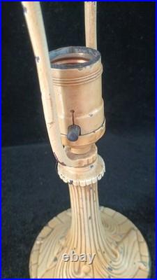 Antique Art Deco Cast Iron Slag Glass Petite Lamp Base