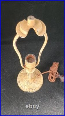 Antique Art Deco Cast Iron Slag Glass Petite Lamp Base Antique Art Deco Cast Iron Slag Glass Petite Lamp Base