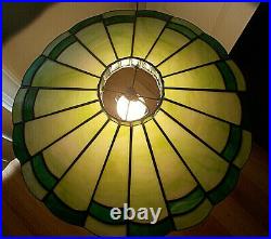 Antique Art Deco Era Slag Glass True Leaded Lamp Shade20 1/2 Dia
