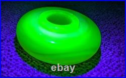 Antique Art Deco Uranium Vaseline Custard Slag Glass Lamp Donut Spacer Part. 2