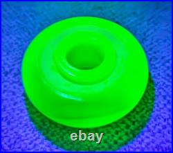 Antique Art Deco Uranium Vaseline Custard Slag Glass Lamp Donut Spacer Part. 2
