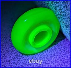 Antique Art Deco Uranium Vaseline Custard Slag Glass Lamp Donut Spacer Part. 2