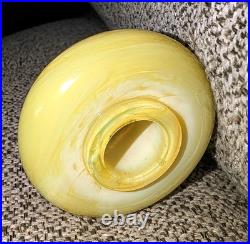 Antique Art Deco Uranium Vaseline Custard Slag Glass Lamp Donut Spacer Part. 2