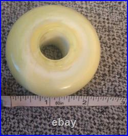 Antique Art Deco Uranium Vaseline Custard Slag Glass Lamp Donut Spacer Part. 2