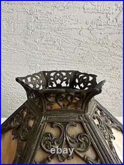 Antique Art Nouveau 12 Panel Slag Glass table lamp shade 3U Antique Art Nouveau 12 Panel Slag Glass table lamp shade 3U