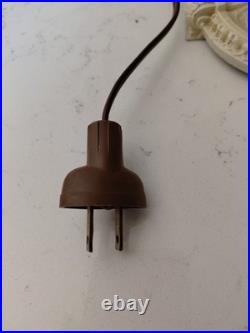 Antique Art Nouveau 6-Panel Slag Glass Cast Iron Table Lamp 15 Original Paint