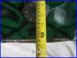 Antique Art Nouveau 6 Panel Slag Glass Figural Shade For Table Lamp Man Woman