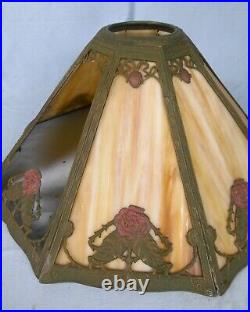 Antique Art Nouveau 8 Panel Slag Glass Lamp Shade