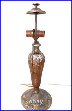 Antique Art Nouveau A & R Co. Stained Glass Slag Glass Lamp Base