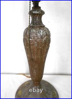 Antique Art Nouveau A & R Co. Stained Glass Slag Glass Lamp Base