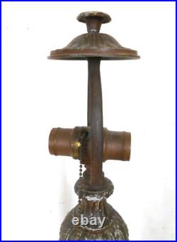 Antique Art Nouveau A & R Co. Stained Glass Slag Glass Lamp Base