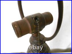 Antique Art Nouveau A & R Co. Stained Glass Slag Glass Lamp Base