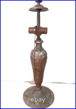 Antique Art Nouveau A & R Co. Stained Glass Slag Glass Lamp Base