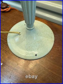 Antique Art Nouveau Bent Slag Glass Blue Cotton Candy Lamp B & H Style