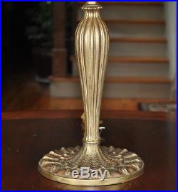 Antique Art Nouveau Gold Finish Slag Glass Lamp