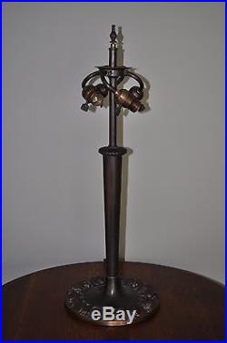 Antique Art Nouveau Large 20 Panel Slag Glass Lamp Bradley Hubbard Arts & Crafts