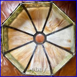 Antique Art Nouveau Miller Bent-panel Slag Glass Table Lamp Early 20th Century Antique Art Nouveau Miller Bent-panel Slag Glass Table Lamp Early 20th Century