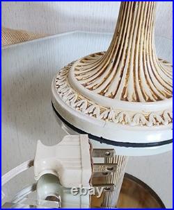 Antique Art Nouveau Peach Stained Slag Glass 14 Parlor Bedroom Lamp -Working