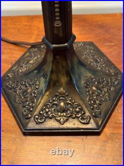 Antique Art Nouveau Pittsburgh Slag Glass Lamp B & H Style