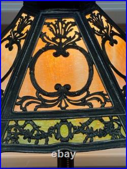 Antique Art Nouveau Pittsburgh Slag Glass Lamp B & H Style