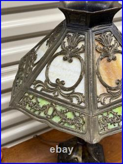 Antique Art Nouveau Pittsburgh Slag Glass Lamp B & H Style