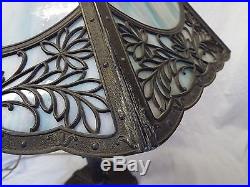 Antique Art Nouveau SLAG GLASS 6 Panel Electric TABLE LAMP -WORKS Antique Art Nouveau SLAG GLASS 6 Panel Electric TABLE LAMP -WORKS