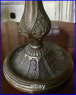 Antique Art Nouveau Salem Brothers Bent Slag Glass Lamp