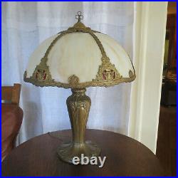 Antique Art Nouveau Slag Glass Lamp Arts & Crafts B&H Handel Miller Era NICE