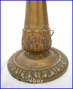 Antique Art Nouveau Slag Glass Stained Glass Lamp Base
