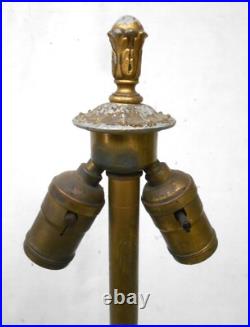 Antique Art Nouveau Slag Glass Stained Glass Lamp Base