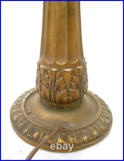 Antique Art Nouveau Slag Glass Stained Glass Lamp Base