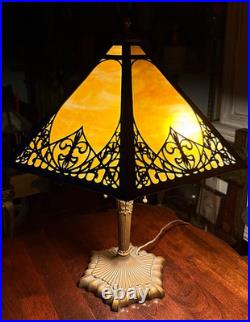 Antique Art Nouveau Slag Glass Table Lamp Antique Art Nouveau Slag Glass Table Lamp