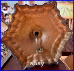 Antique Art Nouveau Slag Glass Table Lamp