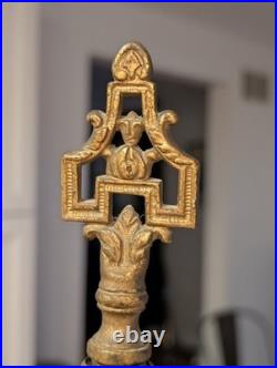 Antique Art Nouveau Slag Glass Table Lamp 24 Purple Shade-8 Panel