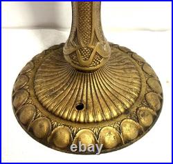 Antique Art Nouveau Stained / Slag Glass 20 Lamp Base 1876 Bryant Double Socket