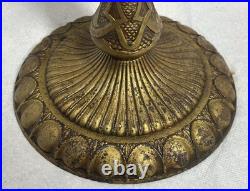 Antique Art Nouveau Stained / Slag Glass 20 Lamp Base 1876 Bryant Double Socket