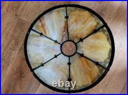 Antique Art Nouveau c. 1915 Georgeous Slag Glass Lamp Working 23 x 16