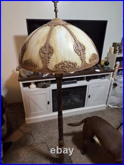 Antique Art Nouveau slag glass Floor lamp. Tiffanys