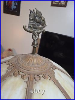 Antique Art Nouveau slag glass Floor lamp. Tiffanys