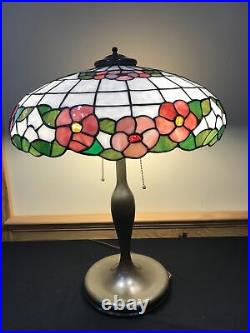 Antique Arts Crafts 1913 LAMB BROTHERS & GREENE Leaded Stained Slag Glass Lamp